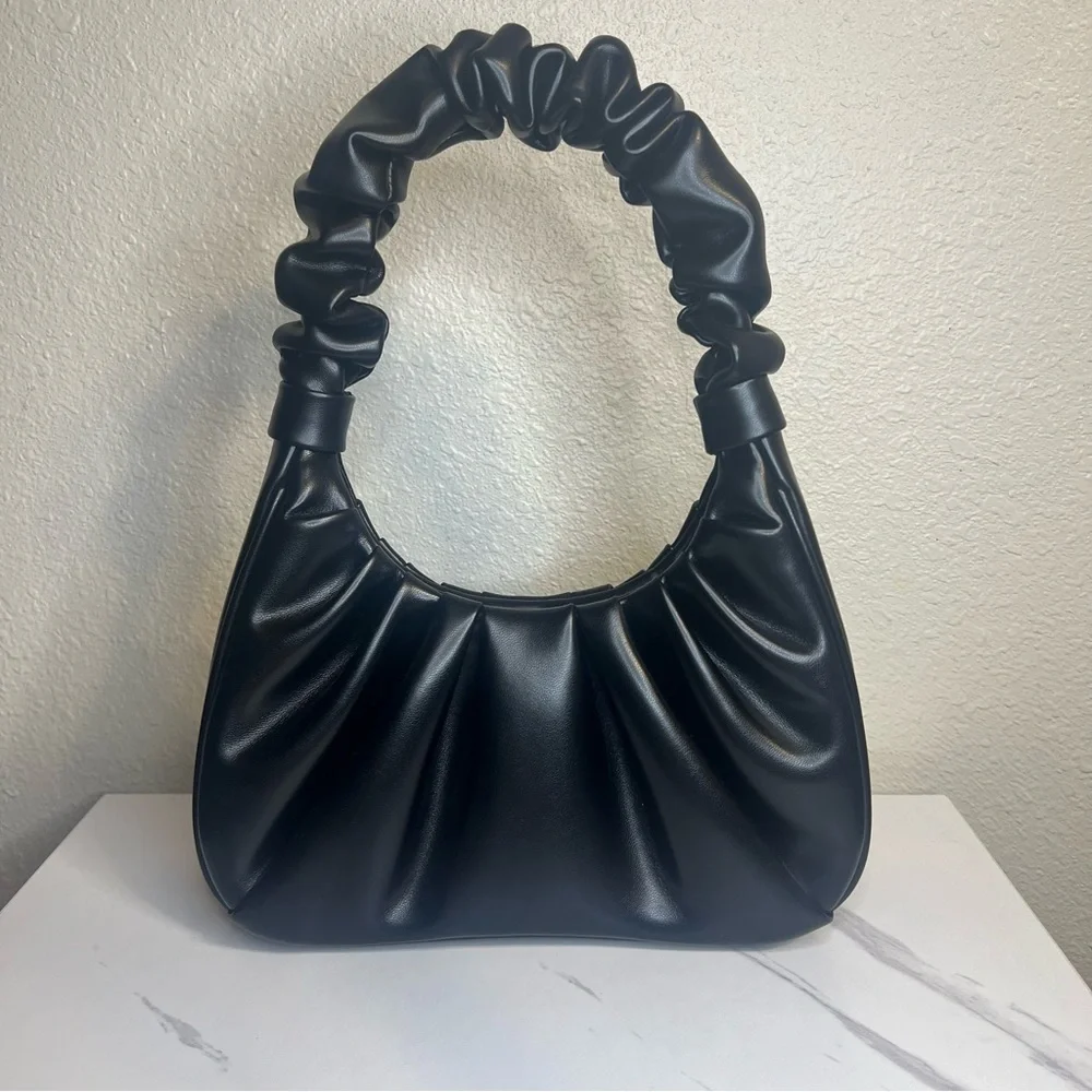 JW PEI Gabbi Ruched Hobo Handbag in Black